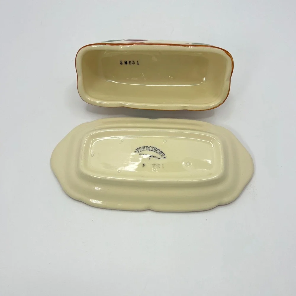 Franciscan Apple Butter Dish with Lid 1949-1953 Vintage Hand Painted USA Made